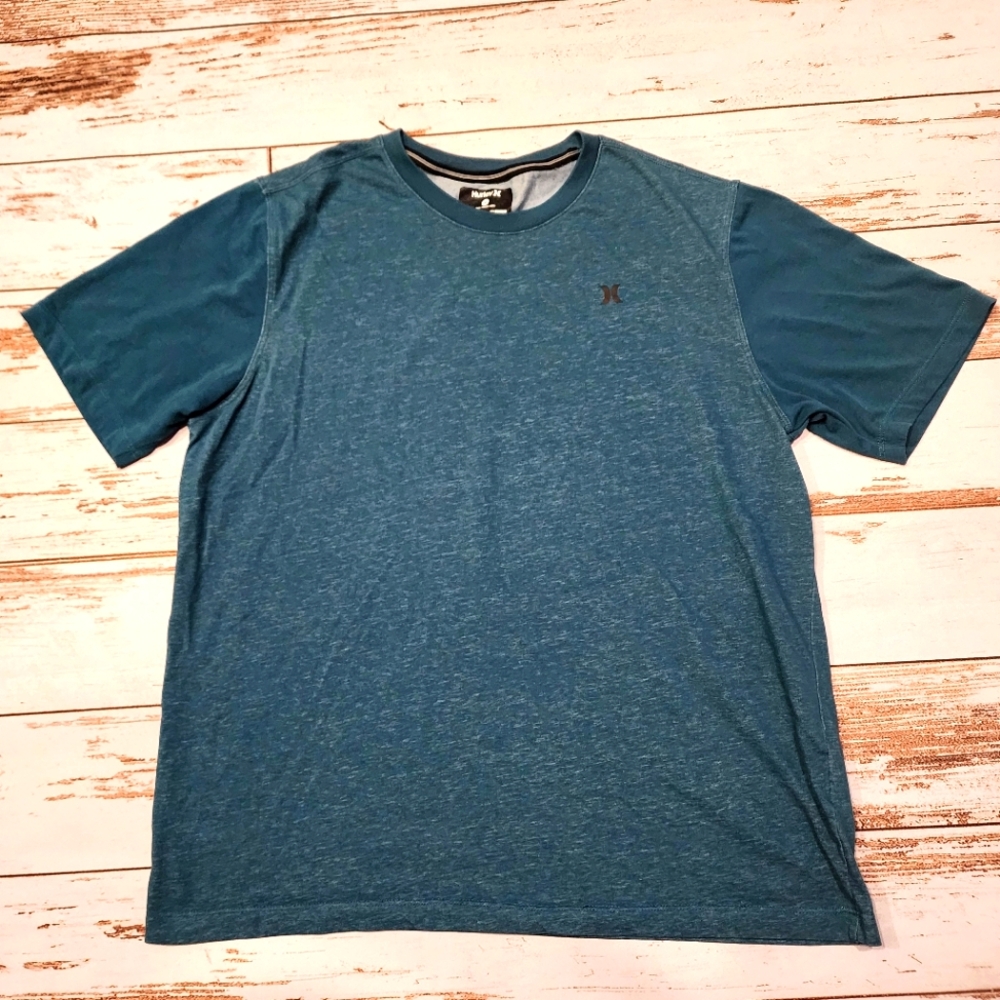 HURLEY Lagos Snapper Skate Board Tee Short Sleeve 2 Tone Green Mens M